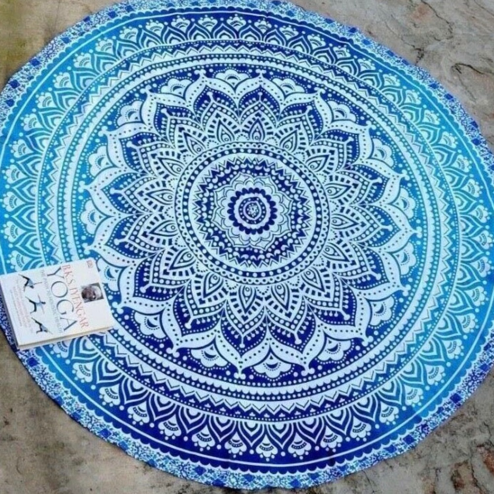 🎊 Host Pick🎉 Bohemian Blue Mandala Beach Yoga Throw